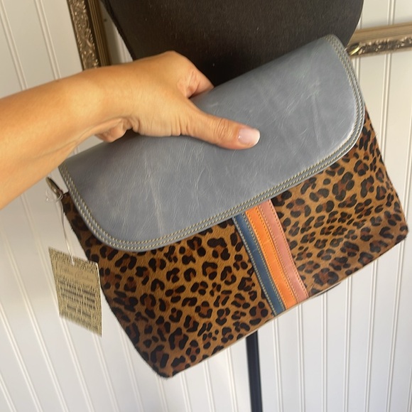 Folklore Couture Crossbody bag- Genuine Leather-Leopard- Clutch - Picture 11 of 11